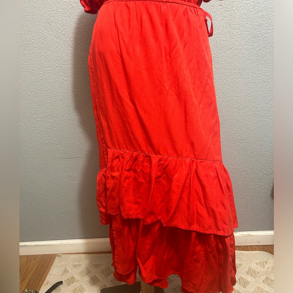 Knox Rose wrap tiered midi dress size medium - Picture 5 of 12